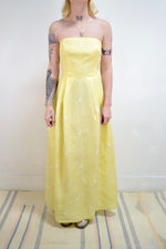 Pastel Yellow Strapless Party Dress