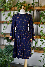Navy Floral Indian Cotton Dress