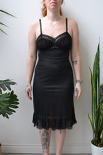 Sixties Black Nylon Slip