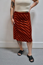 Rust Knit Chevron Skirt