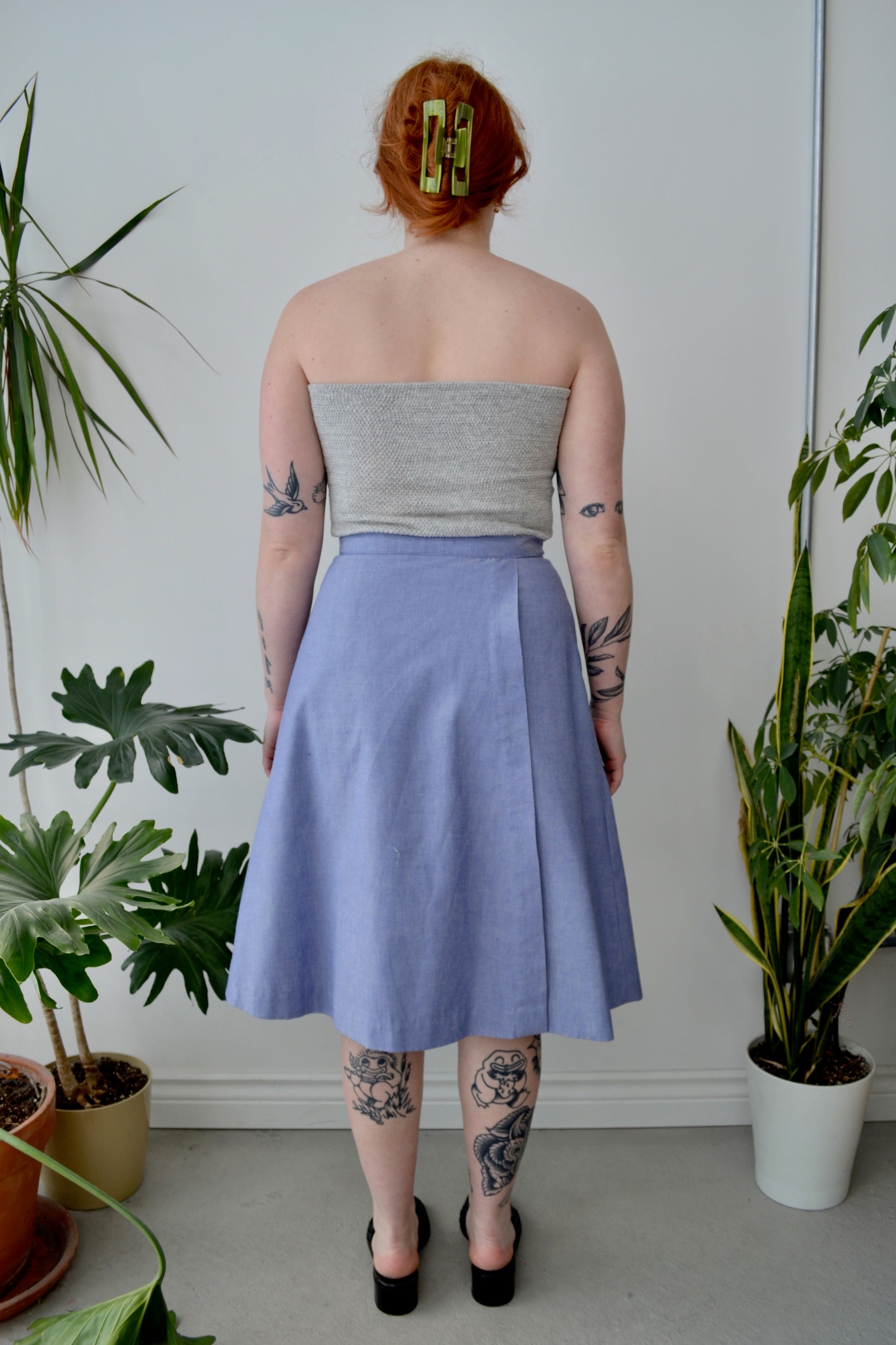 Vintage Chambray Wrap Skirt