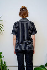 Striped Linen Short Sleeve Button Up