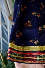 Navy Floral Indian Cotton Dress