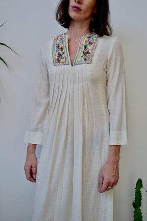 Rainbow Embroidery Seventies Dress