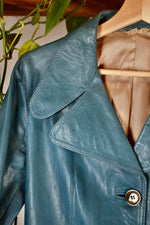 70s Teal Leather Jacket