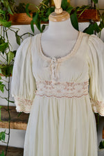Seventies Cream Gunne Sax Gown