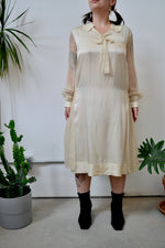 Antique Cream Silk Shift Dress