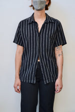 Striped Linen Short Sleeve Button Up