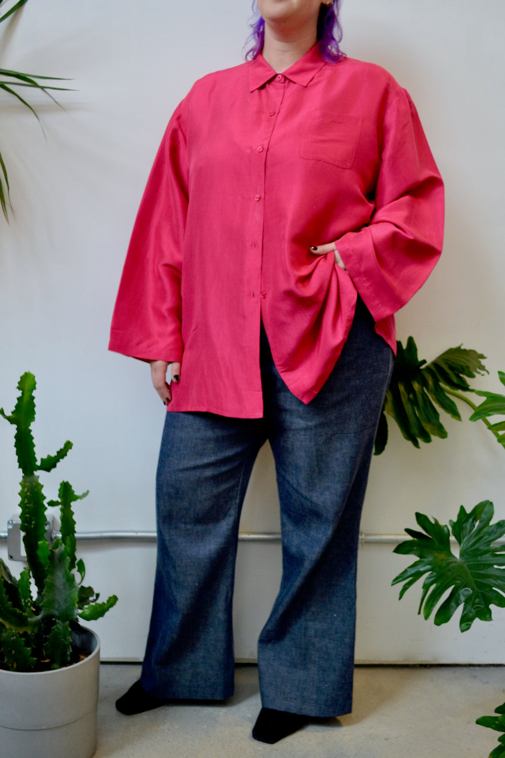 Hot Pink Baggy Blouse
