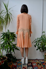 Peach Twenties Netting Lace Dress