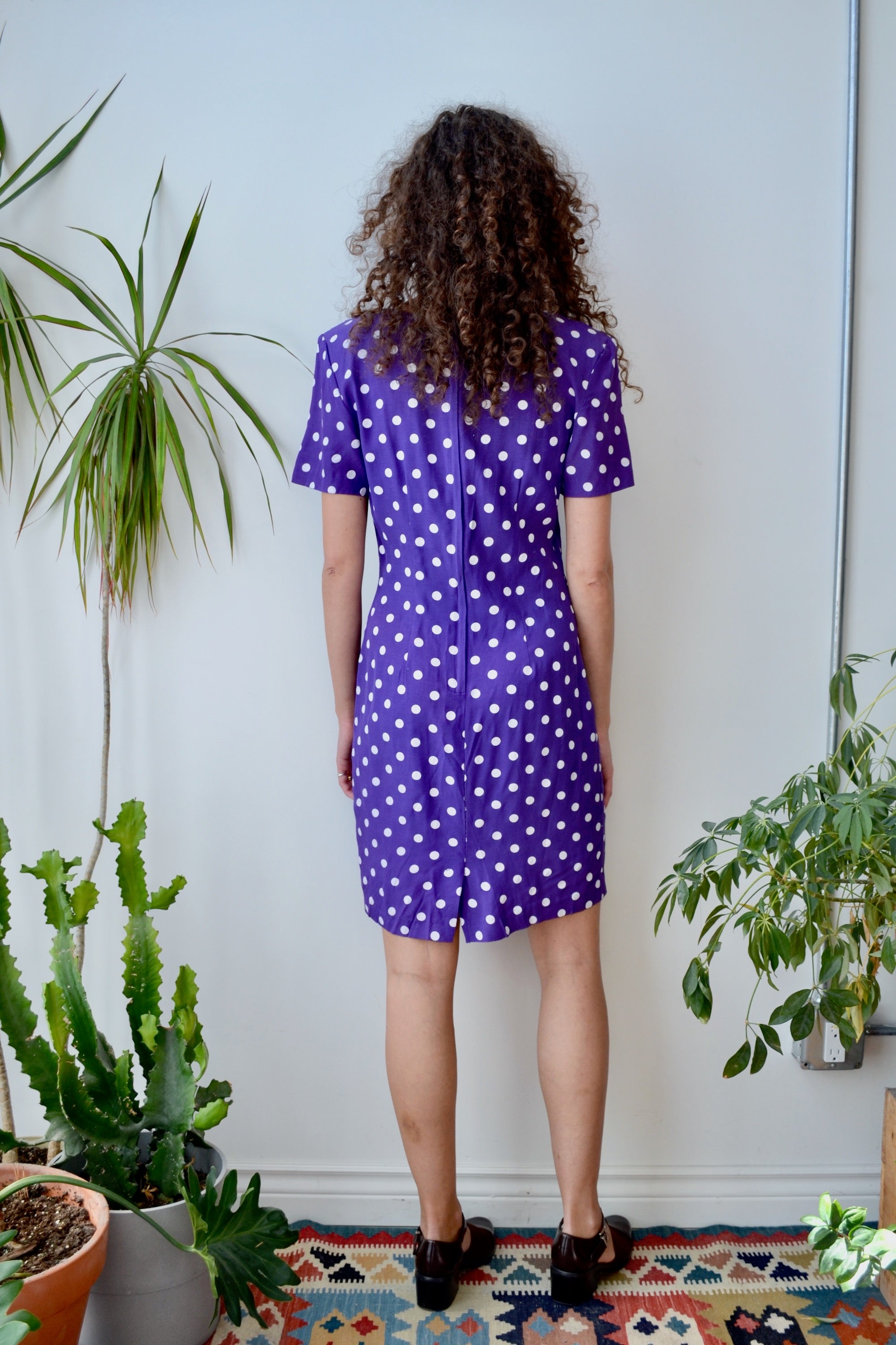 Purple Polka Dot Wiggle Dress
