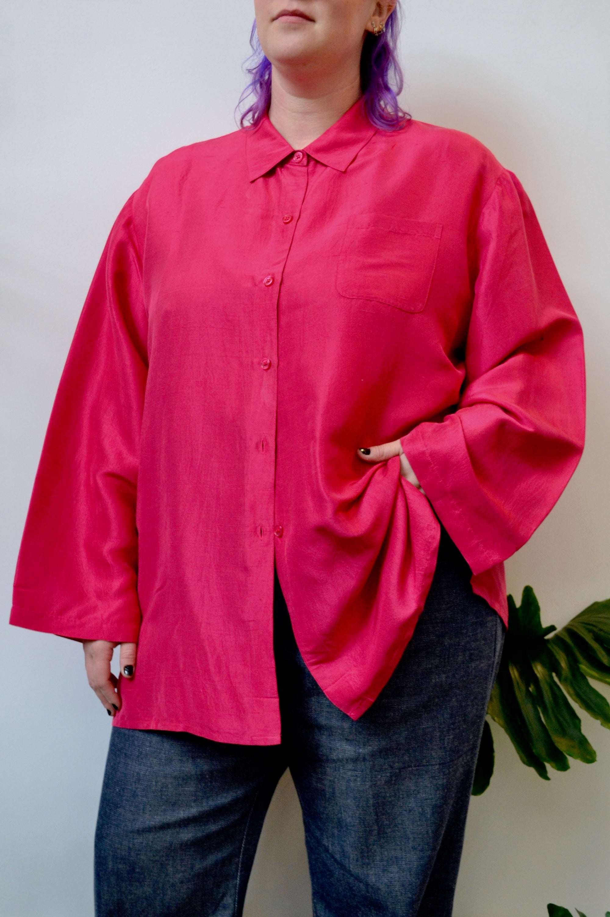 Hot Pink Baggy Blouse