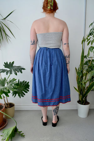 Vintage Striped Cotton Skirt