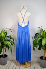 Vintage 80's "Shadowline" Cobalt Blue Slip & Robe Set