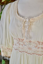 Seventies Cream Gunne Sax Gown