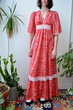 Red Seventies Prairie Maxi