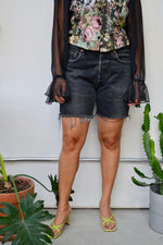 Faded Black Levi's Cut Off Shorts