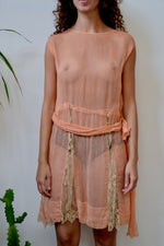 Twenties Sheer Peach Dress