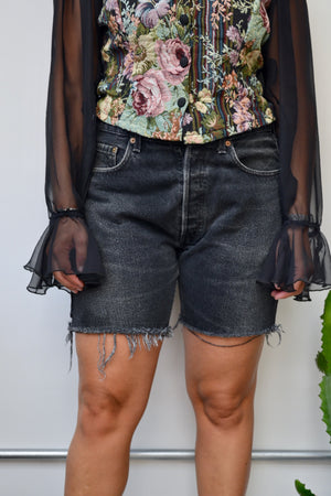 Faded Black Levi's Cut Off Shorts