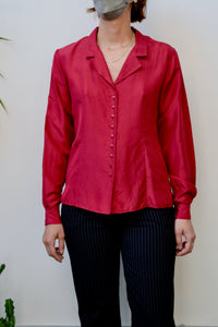 Cranberry Silk Blouse