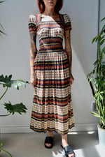 Forties Cold Rayon Patterned Maxi