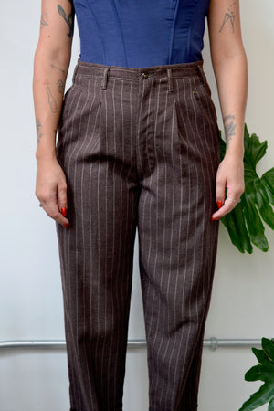 Wool Pinstripe Trousers