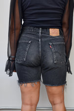 Faded Black Levi's Cut Off Shorts