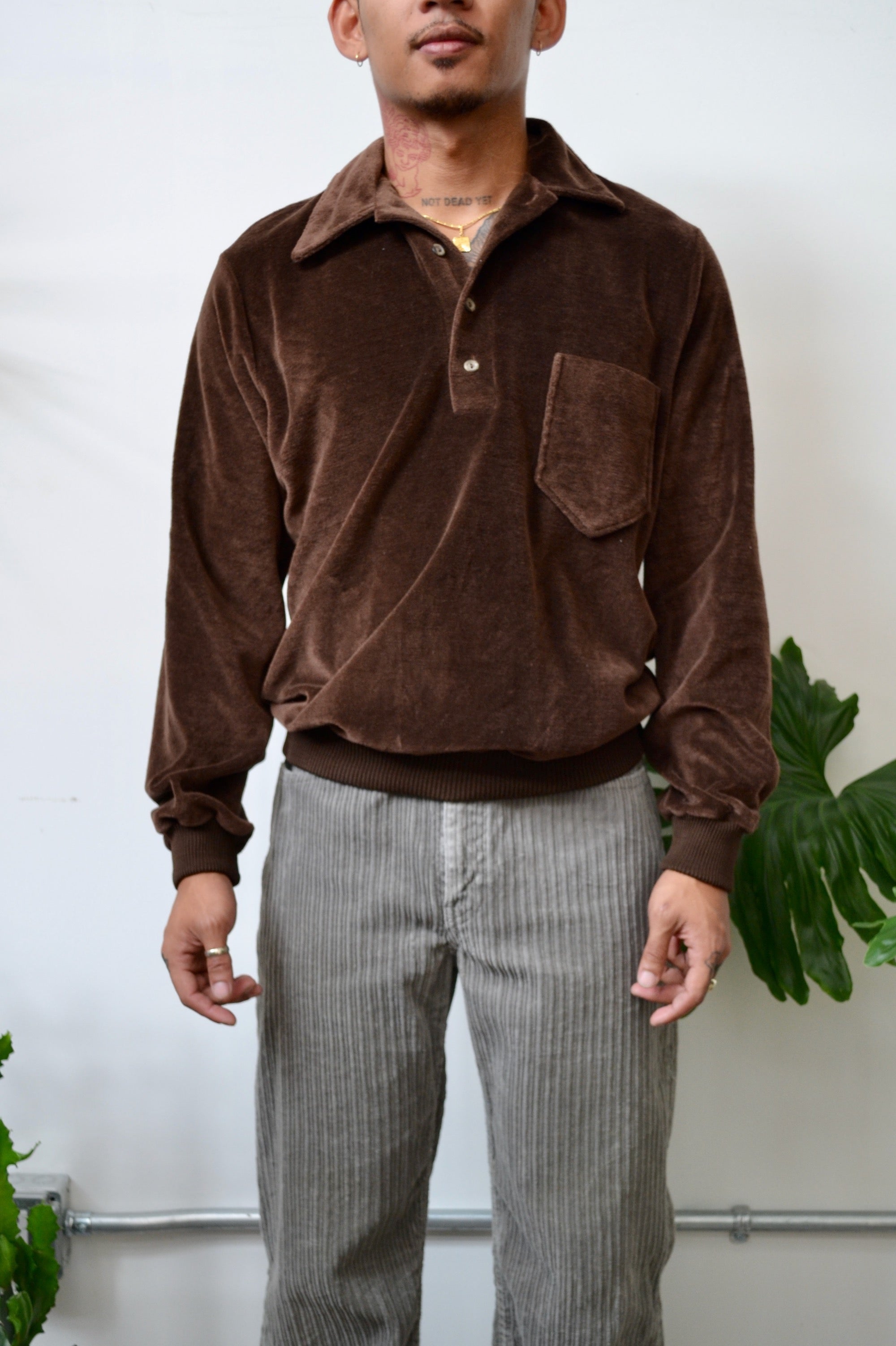 Chocolate Velour Polo