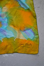 Vintage Tie Dye Remoy D'urville Paris Silk Scarf