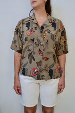 Tropical Floral Silk Blouse