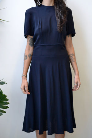 Forties Navy Tea Dress