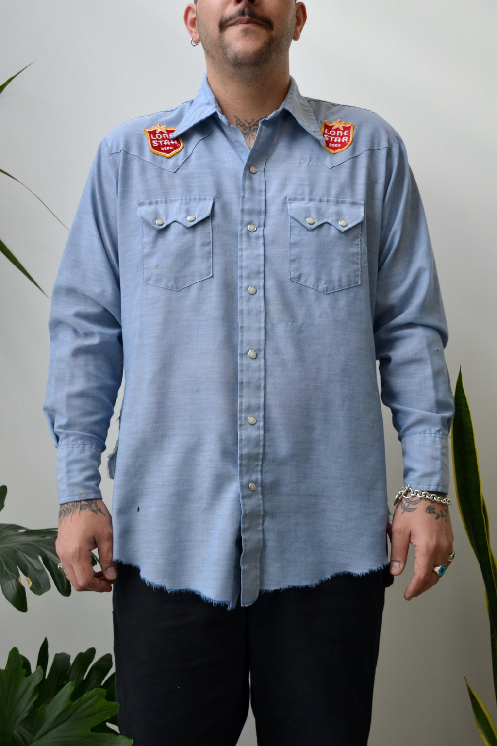 Thrashed Dee Cee Lone Star Chambray Button Up