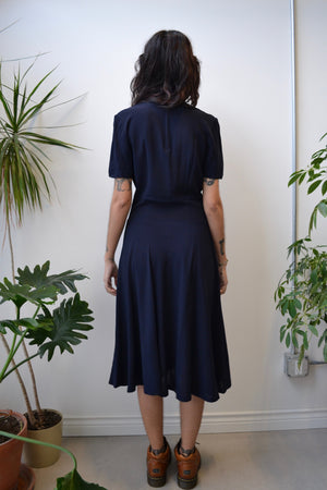 Forties Navy Tea Dress