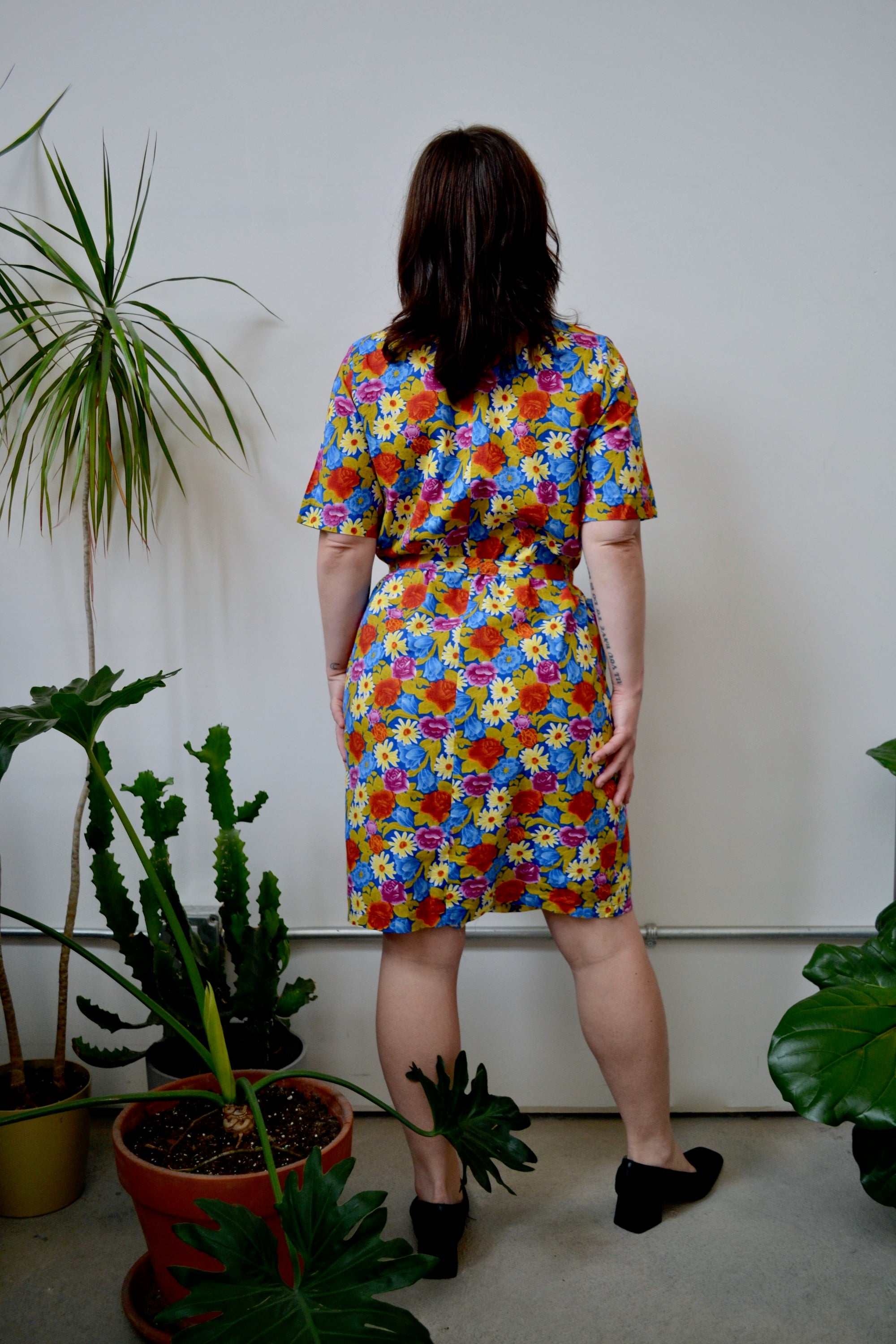 Sixties Belted Floral Shift Dress