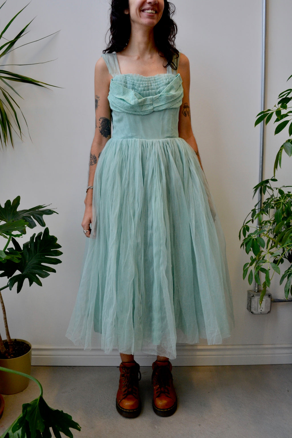 Aqua Tulle Party Dress