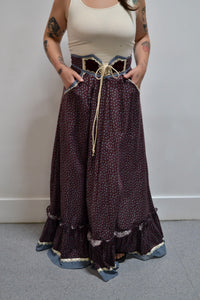 Plum Gunne Sax Floral Maxi