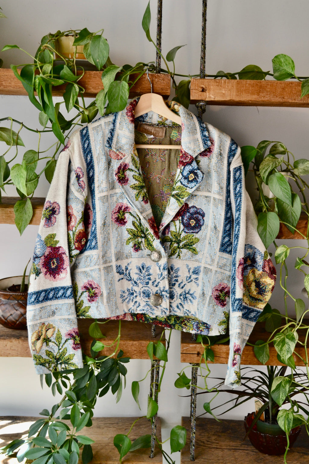 90s/00s Floral Tapestry Cropped Jacket