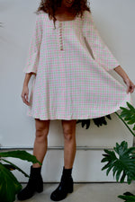 Watermelon Grid Babydoll Dress