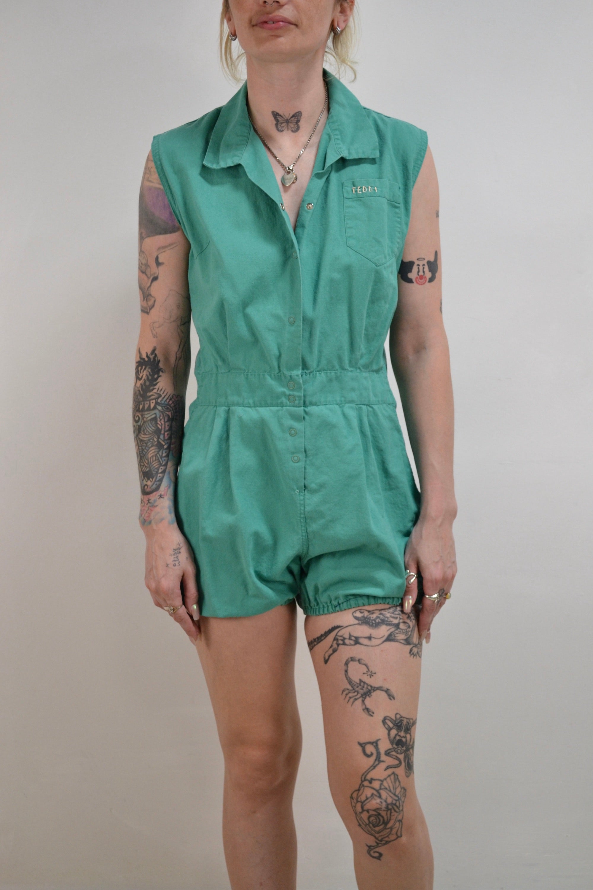 Cutest Vintage Teal Romper