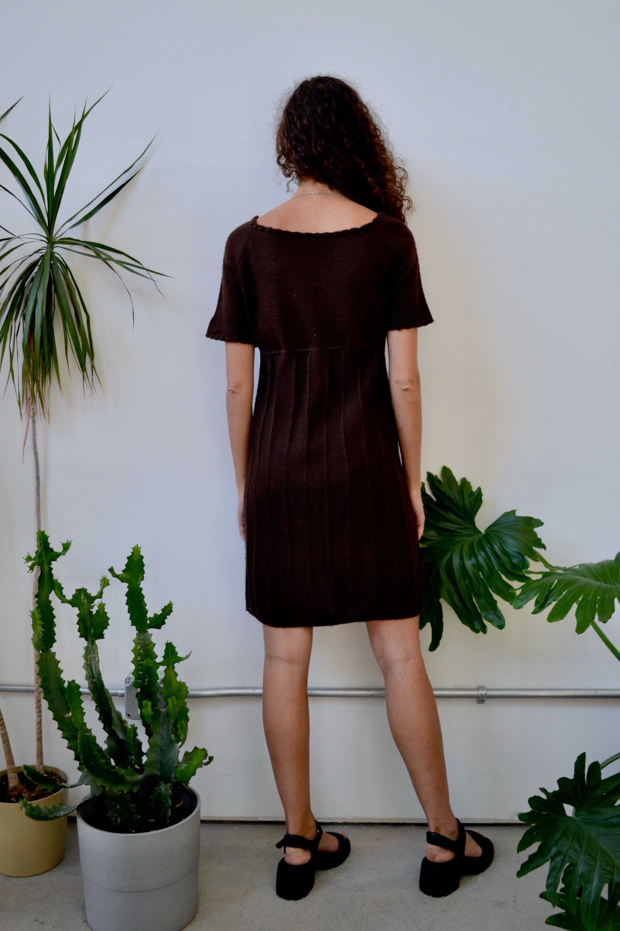 Seventies Chocolate Knit Dress