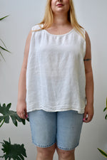 White Flax Linen Tank