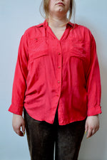 Cherry Silk Button Up