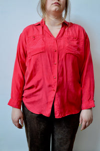 Cherry Silk Button Up