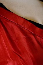 Fifties Red Taffeta & Black Velvet Dress