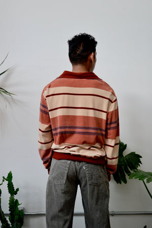 Striped Velour Zip Up