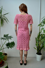 Special Pink Crochet Shift Dress