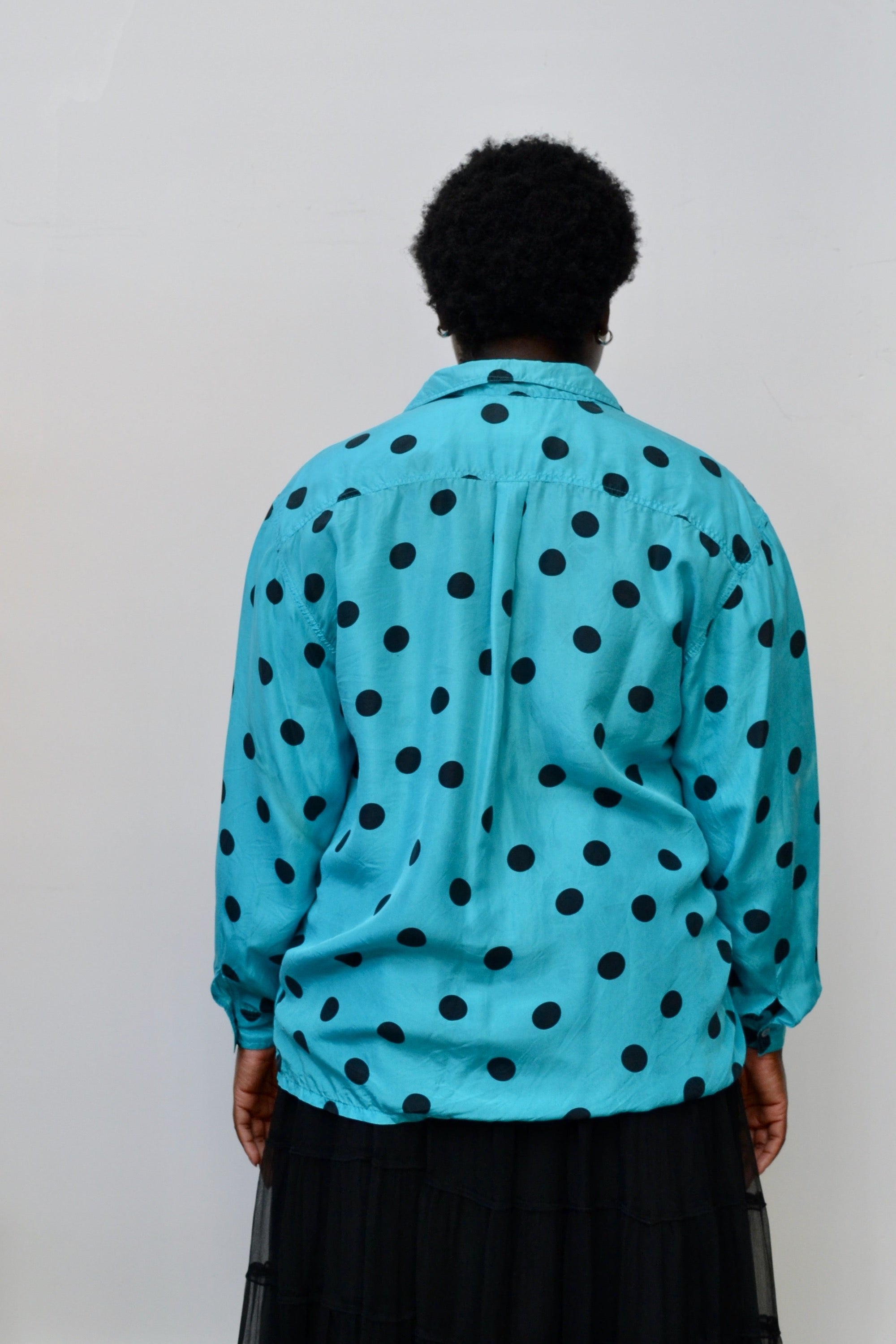 90s Silk Polkadot Blouse