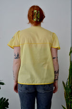 Seventies Floral Embroidered Peasant Blouse