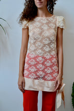 Peach Lace Tunic Top