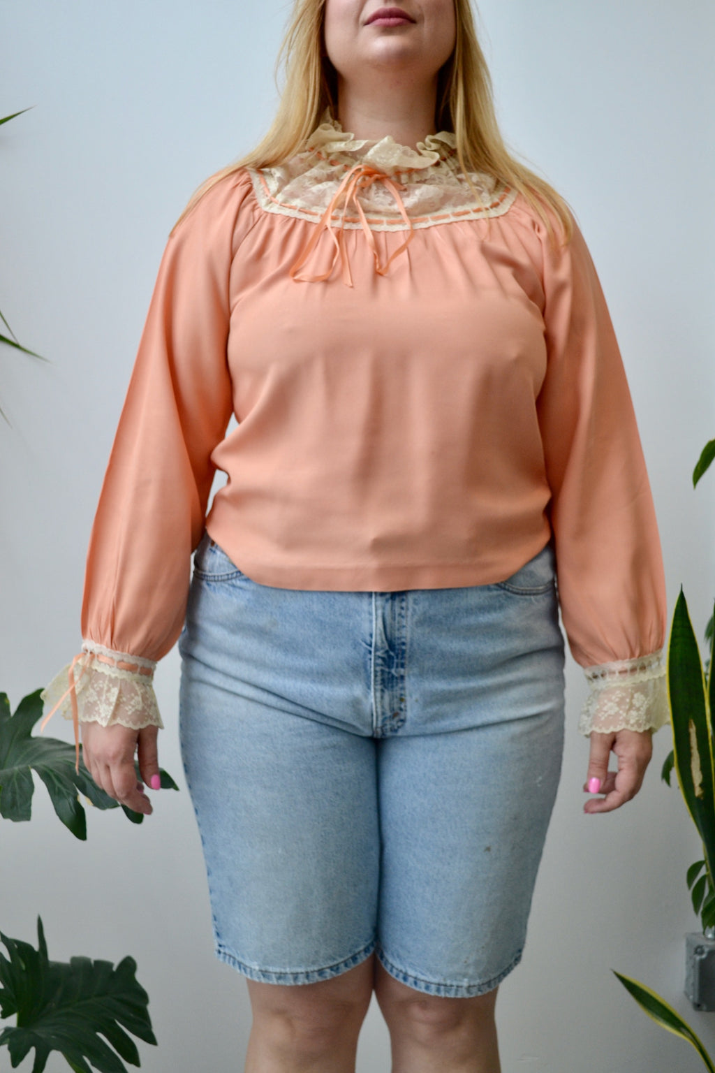 Charmed Peach Lace Blouse